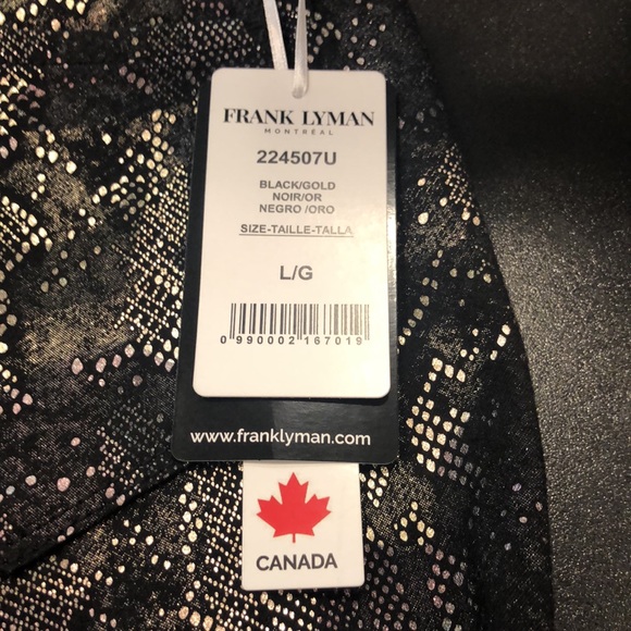 FRANK LYMAN BLACK PANT WITH SNAKE PRINT IN GOLD WITH SOME HINTS OF BROWN ! - Picture 5 of 6